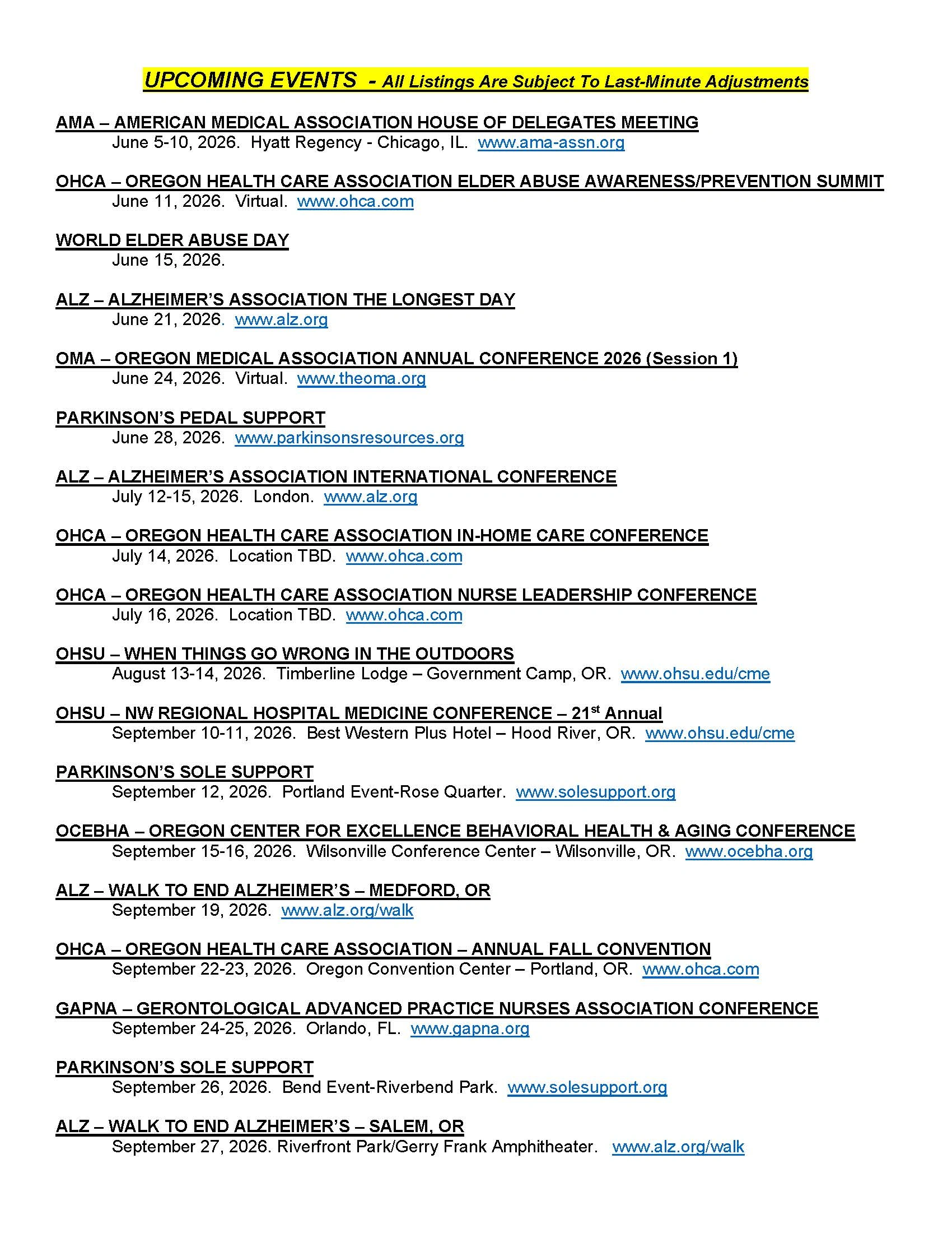 GERI-UpcomingEvents-03-JUN2-2026_Page_1 Upcoming Events - Rolling Schedule - various healthcare entities and assn's
